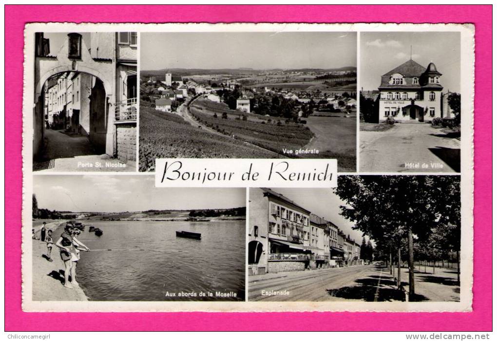 Bonjour De Remich - Multivues - Hôtel De Ville - Aux Abords De La Moselle - Animée - PAUL KRAUS ( N 2347 ) - Remich