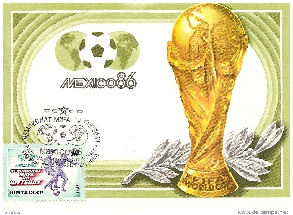 E-COPPA DEL MONDO MEXICO86 CARD COMMEMORATIVA RUSSIA(CCCP)CON ANNULLO - 1986 – México