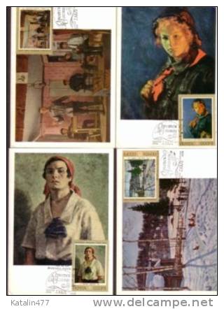 USSR- 1972. History Of Soviet Painters  - Set On Maximum Cards - Cartes Maximum