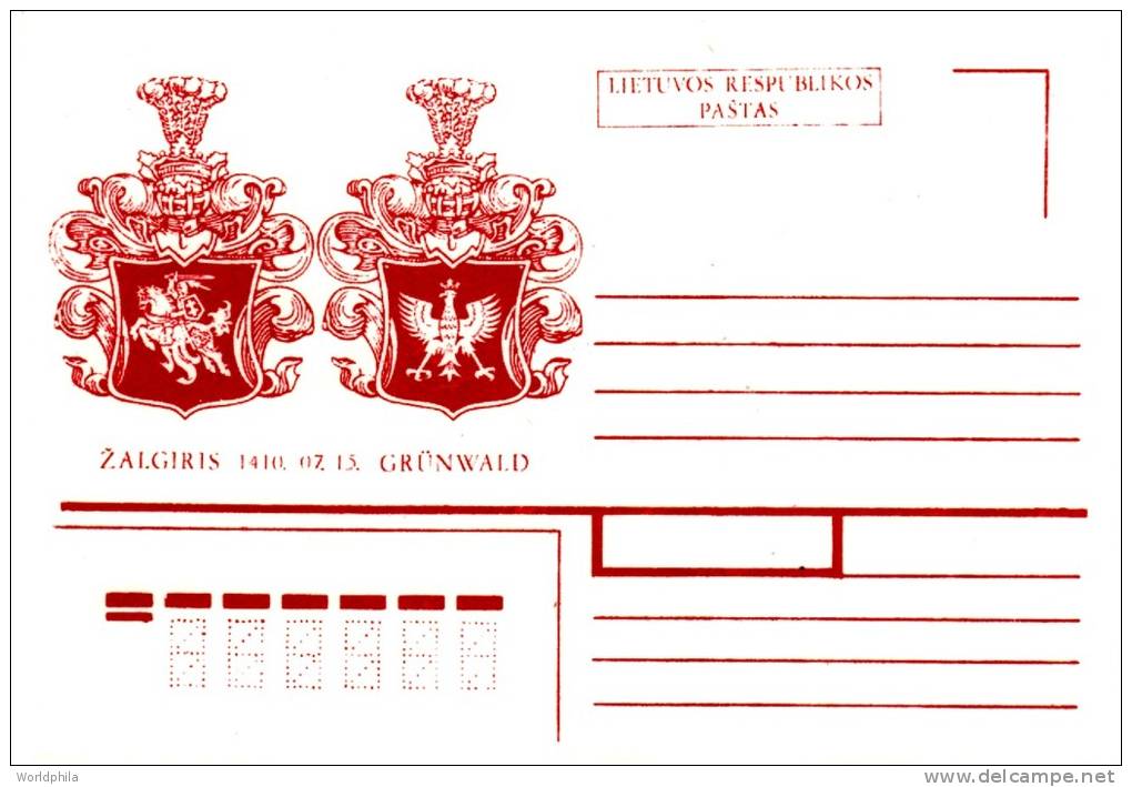 Lietuva Lithuania Lietuvos Mint Envelope Cachet Of Old Royalty Sign III 1990 - Lithuania