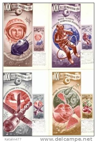 USSR- 1977. 20 Years Of The Space Flight .   -  On Maximum Cards - Cartoline Maximum