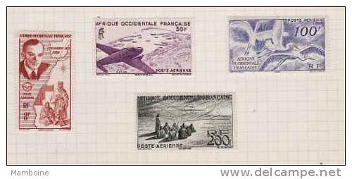 A O F  1947.   Aerien  11 à14  Neuf  X (charniere) Serie Compl. - Nuevos