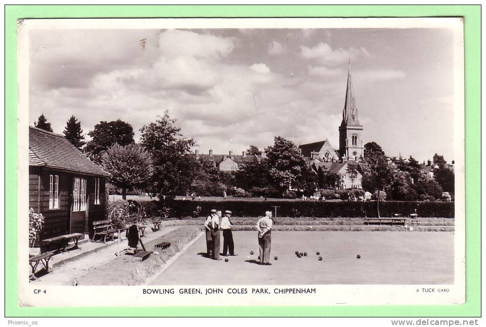 BOWLING GREEN - John Coles Park, Chippenham (England), Year 1958, Real Photo - Boliche