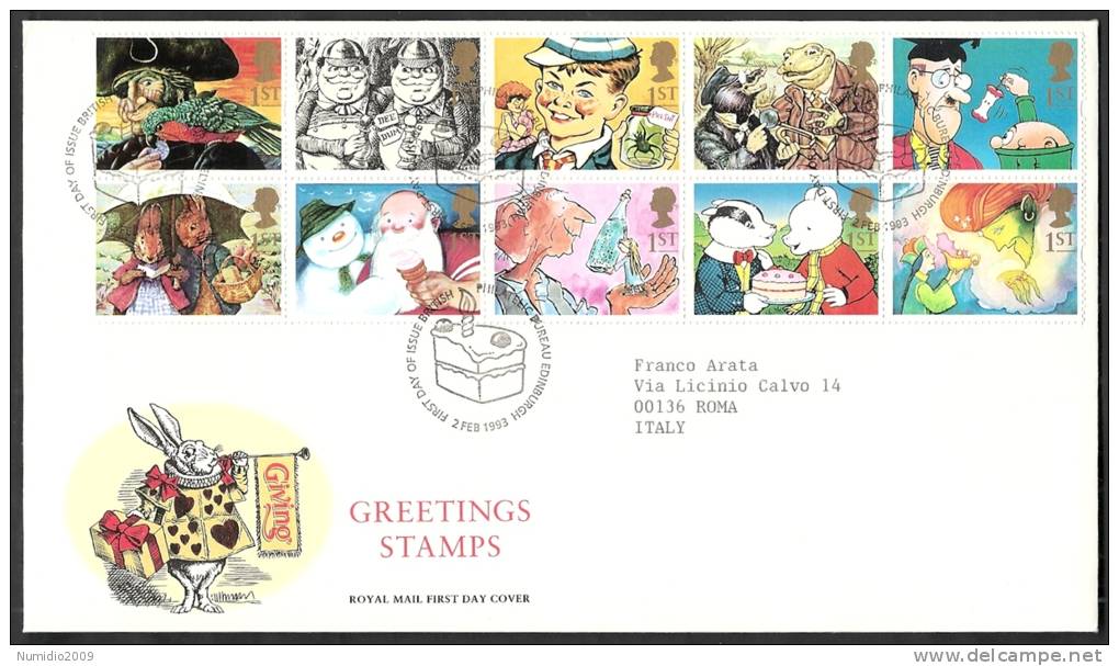 1993 GB FDC GREETINGS STAMPS - 003 - 1991-00 Ediciones Decimales