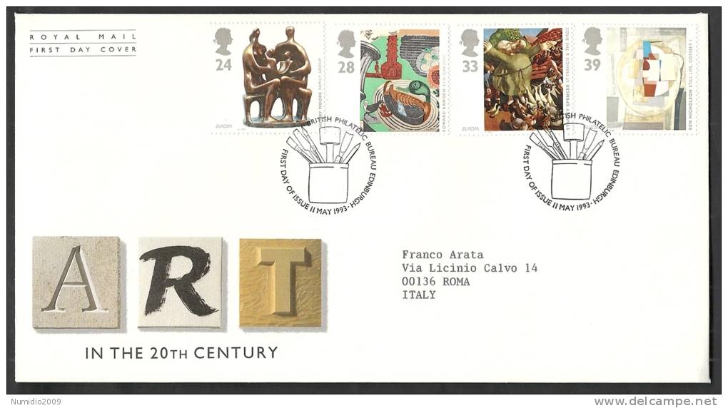 1993 GB FDC ART IN THE 20 TH CENTURY - EUROPA - 003 - 1991-2000 Dezimalausgaben