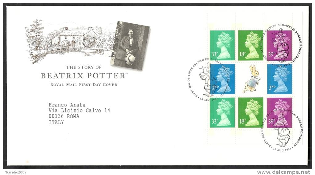 1993 GB FDC THE STORY OF BEATRIX POTTER - 003 - 1991-00 Ediciones Decimales