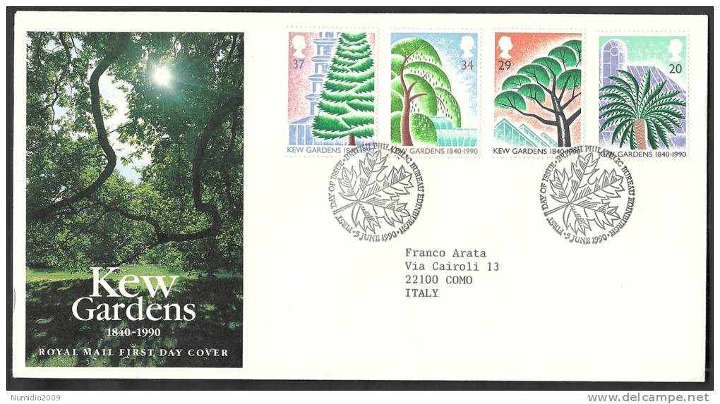 1990 GB FDC KEW GARDENS - 003 - 1991-00 Ediciones Decimales