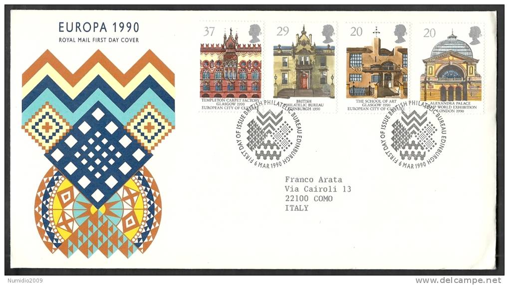 1990 GB FDC EUROPA - 003 - 1991-2000 Dezimalausgaben