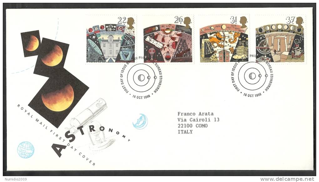 1990 GB FDC ASTRONOMY - 003 - 1991-00 Ediciones Decimales