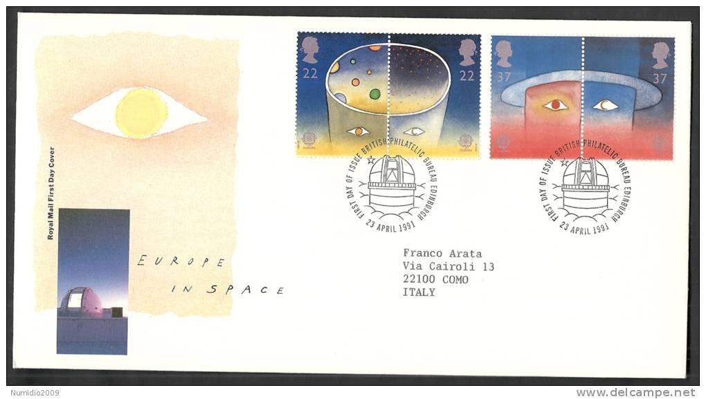 1991 GB FDC EUROPE IN SPACE - EUROPA - 003 - 1991-00 Ediciones Decimales