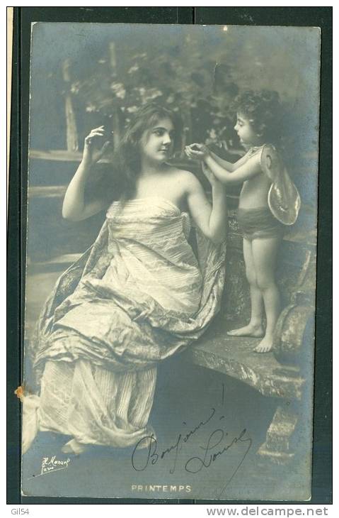 Photo H. MANUEL , Jeune Femme Et Amour , Printemps   Si133 - Astrologie