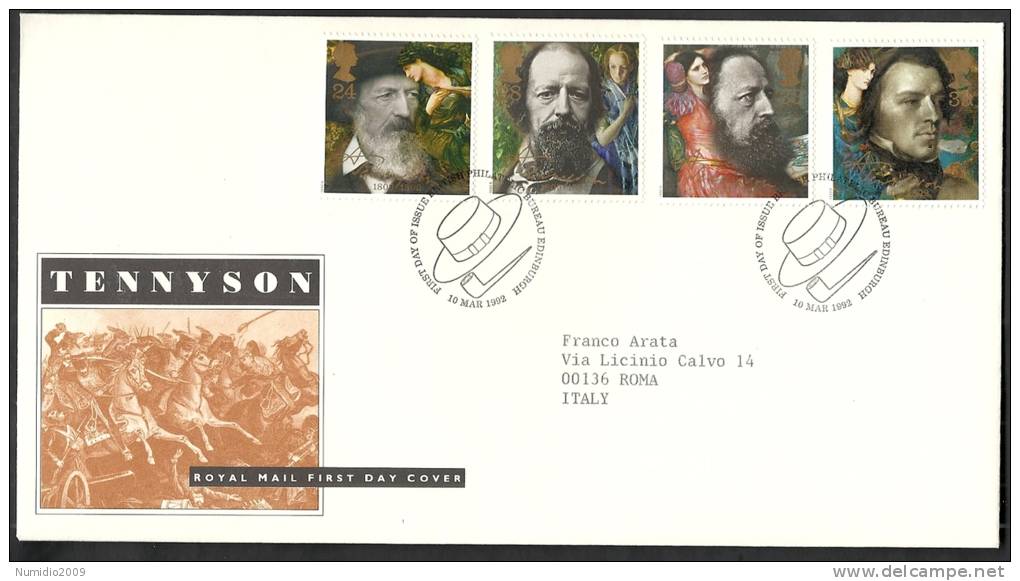 1992 GB FDC TENNYSON - 004 - 1991-2000 Em. Décimales