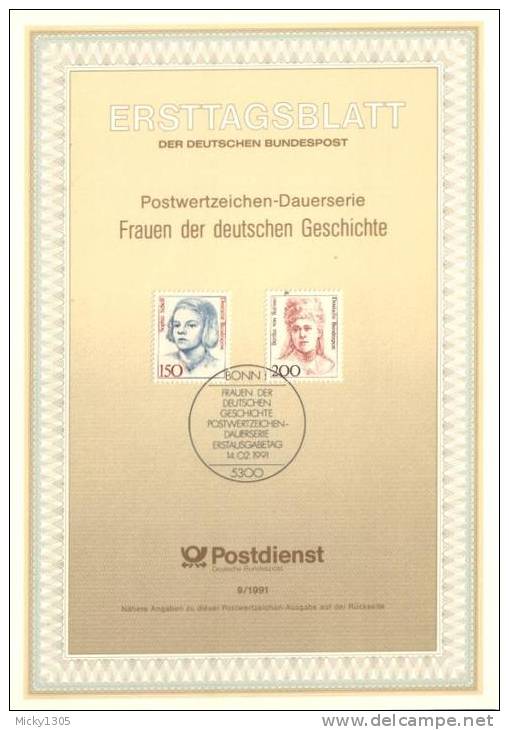 Germany - Mi-Nr 1497/1498 ETB (g241)- - Berühmte Frauen