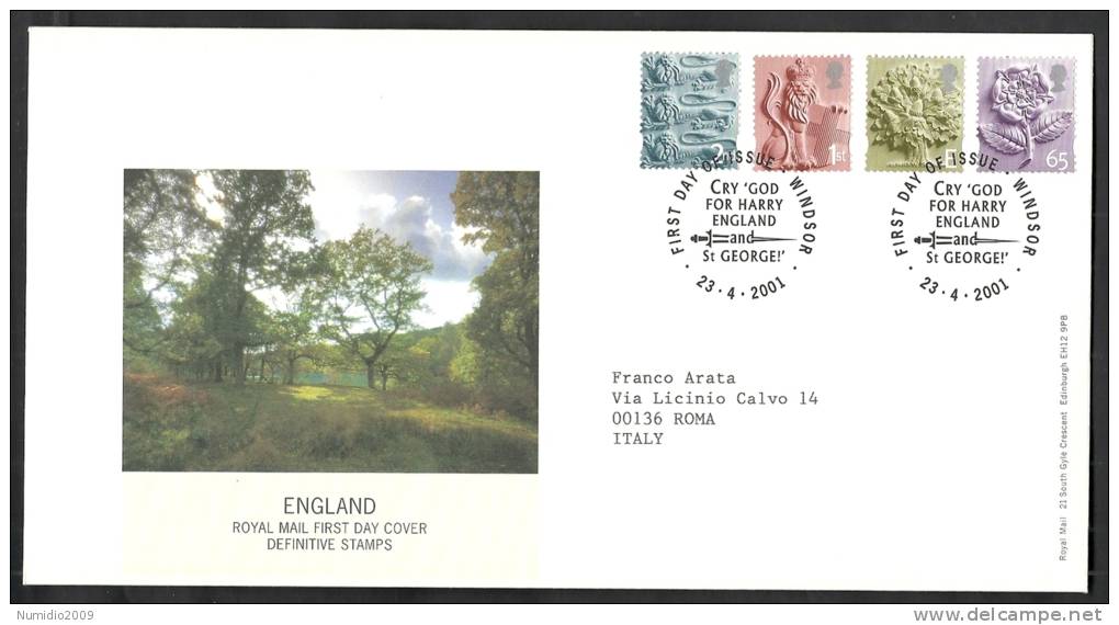 2001 GB FDC NEW DEFINITIVE STAMPS 23.04.2001 - 004 - 2001-2010 Em. Décimales