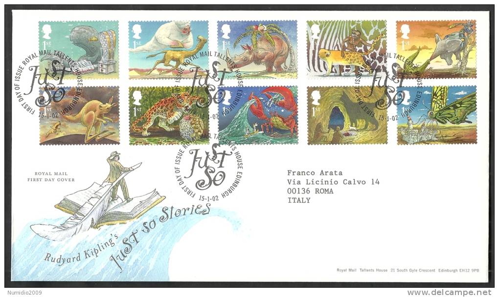 2002 GB FDC JUST SO STORIES RUDYARD KIPLING'S - 004 - 2001-2010 Dezimalausgaben