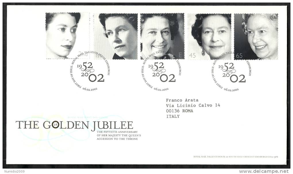 2002 GB FDC THE GOLDEN JUBILEE - 004 - 2001-2010 Em. Décimales