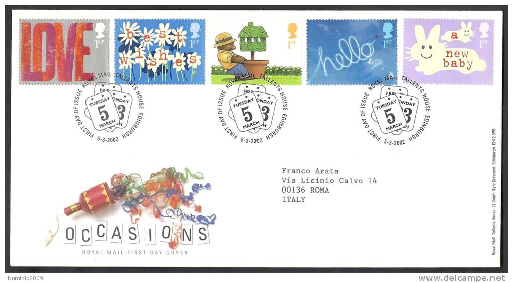 2002 GB FDC OCCASIONS - 004 - 2001-2010. Decimale Uitgaven