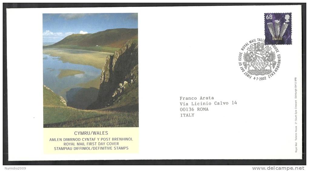 2002 GB FDC CYMRU WALES NEW DEFINITIVE STAMPS 4.7.2002 - 004 - 2001-2010 Em. Décimales