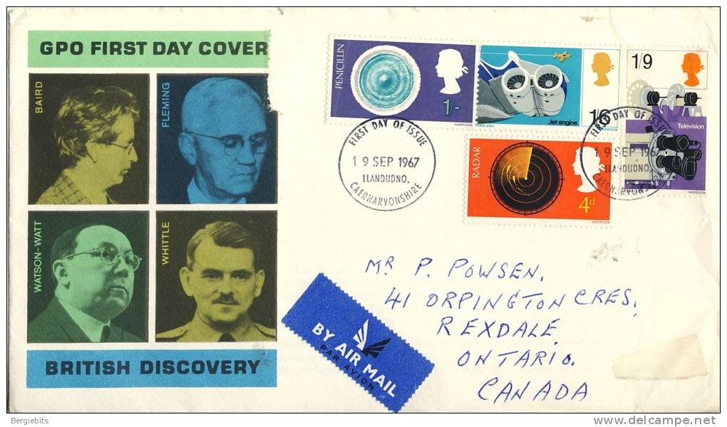 1967 Great Britain Cachet FDC Of British Discovery - 1952-1971 Em. Prédécimales