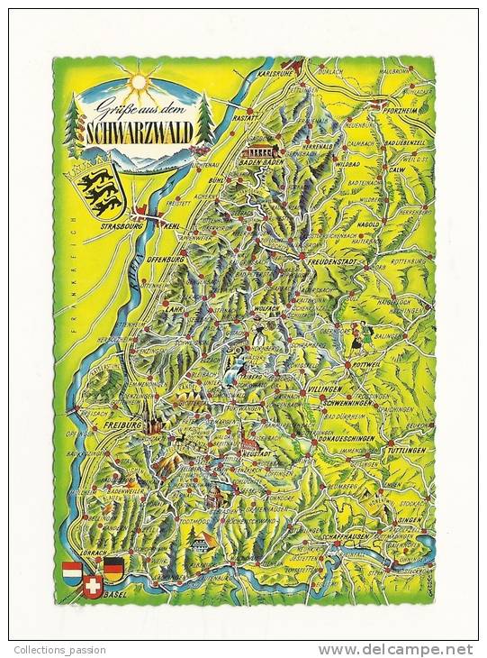 Cp, Carte Géographique, Grübe Aus Dem Schwarzwald - Carte Geografiche