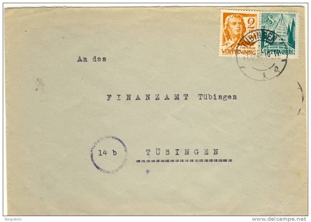 1948 Wuerttemberg Cover Sent From Wellheim To Tuebingen - Autres & Non Classés