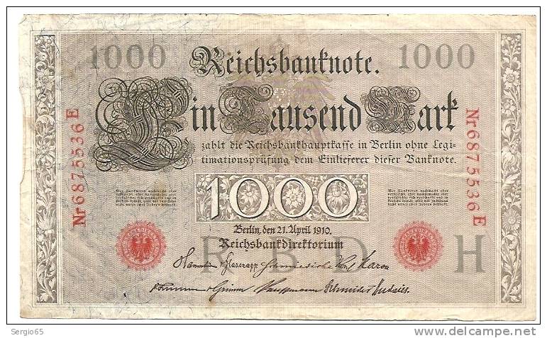 1000 DM - 21.4.1910. - 1.000 Mark