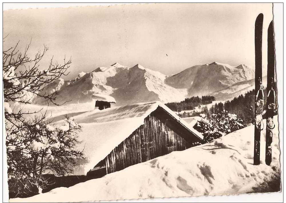 CPSM Noir Et Blanc : CORDON En Hiver (Haute-Savoie ):le Massif Du Mont Blanc: Carte Dentelée - Wallis Et Futuna