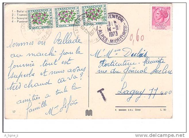 Ref 49 CPsm Italie Italie Ventimiglia Avec Timbres Taxe à Voir 2 Scans - Sonstige & Ohne Zuordnung