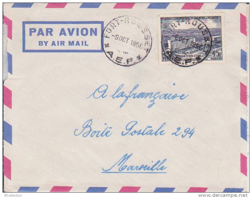 Congo,Fort Rousset,1956,colonies,AEF ,Moyen Congo,hopital De Brazzaville,n°234 Sur Lettre - Briefe U. Dokumente