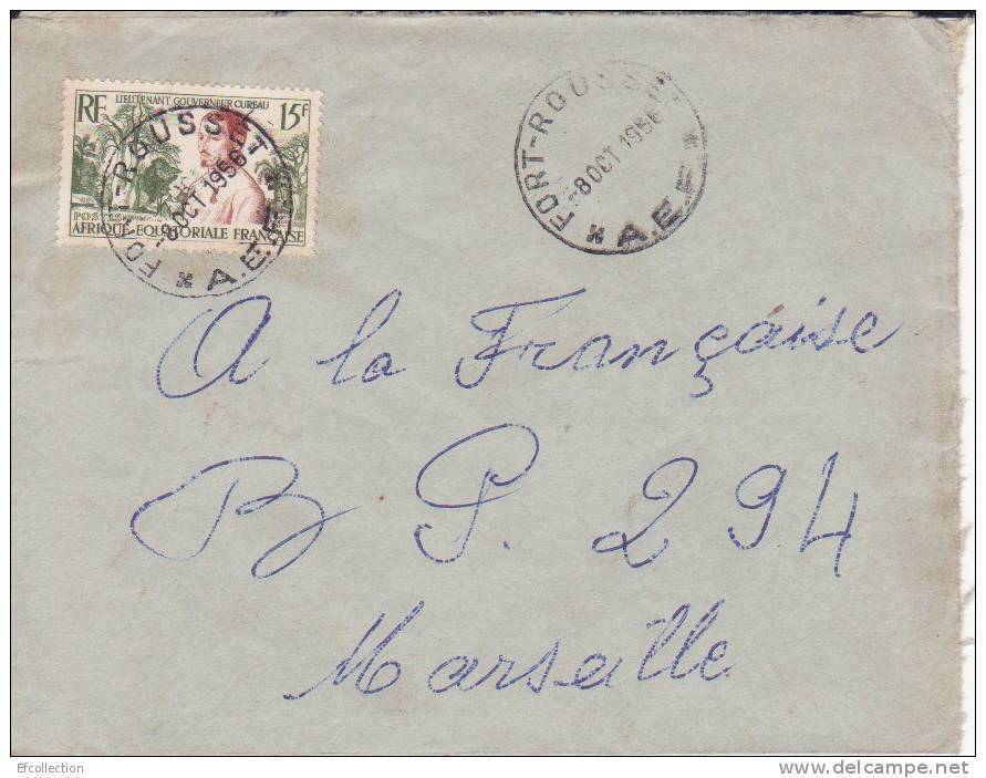 Congo,Fort Rousset,1956,colonies,AEF ,lieutenant Gouverneur Cureau,n°230 Sur Lettre - Brieven En Documenten