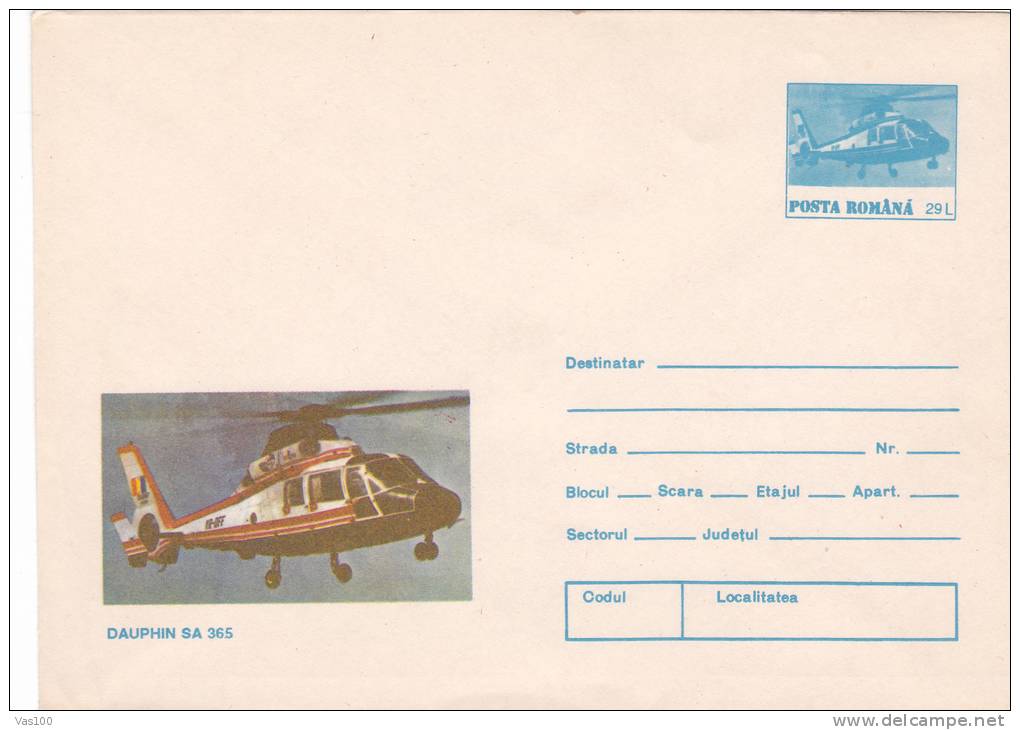 Hélicoptères,helicopter 1993 Cover Stationery Entier Postal Unused Romania - Hélicoptères