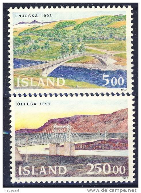 #Iceland 1992. Bridges. Michel 768-69. MNH(**) - Nuevos