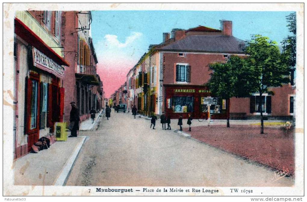 65 MAUBOURGUET PLACE DE LA MAIRIE ET RUE LONGUE - Maubourguet