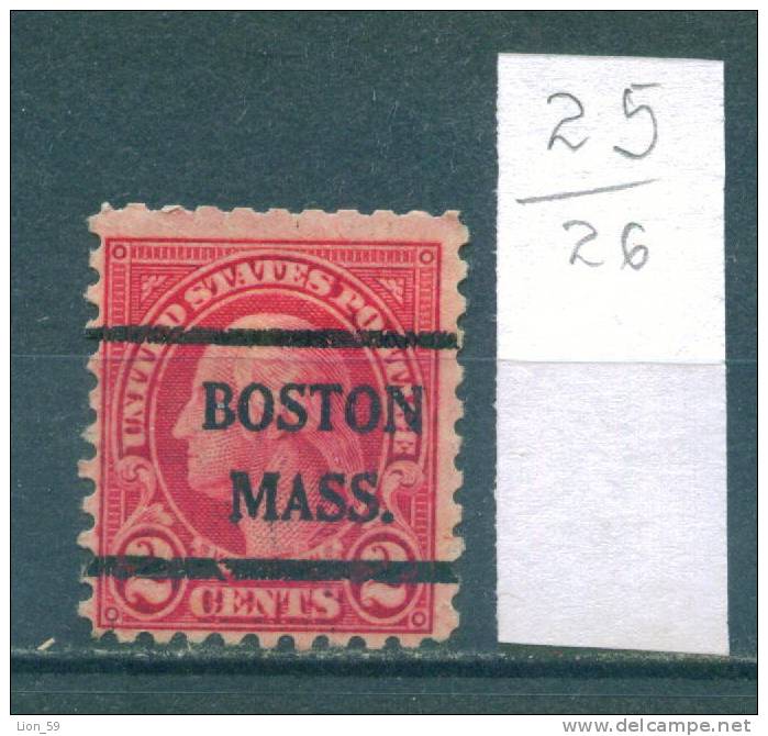 26K25 // BOSTON MASS. - State Massachusetts County Suffolk Precancel, Preo Vorausentwertung United States Etats-Unis USA - Préoblitérés