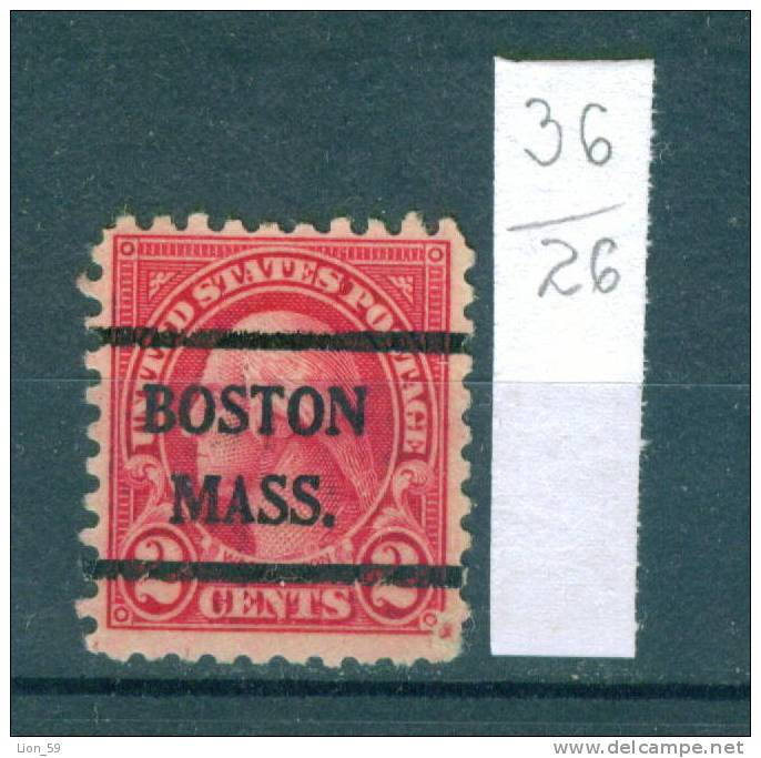 26K36 // BOSTON MASS. - State Massachusetts County Suffolk Precancel, Preo Vorausentwertung United States Etats-Unis USA - Préoblitérés