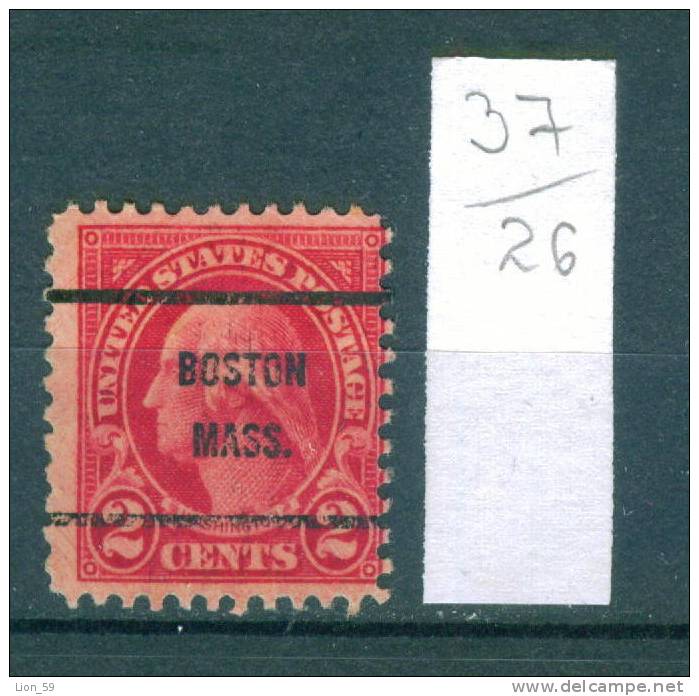 26K37 // BOSTON MASS. - State Massachusetts County Suffolk Precancel, Preo Vorausentwertung United States Etats-Unis USA - Préoblitérés