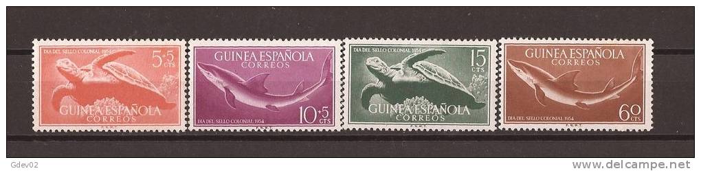 GUI338-L4014TAA.Guinea Guinee GUINEA ESPAÑOLA  DIA DEL SELLO 1954( Ed 338/1**) Sin Charnela LUJO - Schildpadden