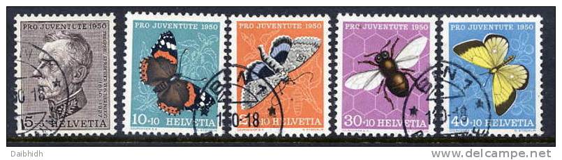 SWITZERLAND 1950 Pro Juventute Set Used.  Michel 550-54 - Used Stamps