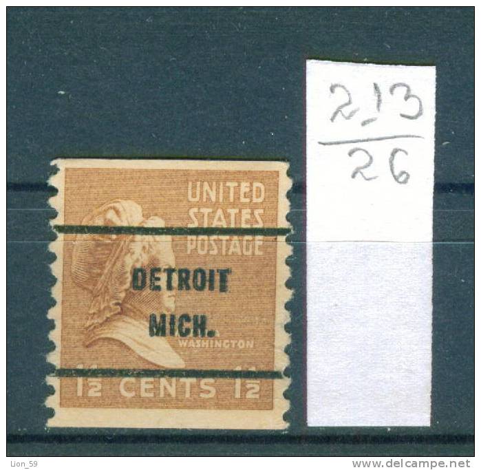 26K213 // DETROIT MICH. - State Michigan County Wayne - Precancel, Preo Vorausentwertung United States Etats-Unis USA - Vorausentwertungen