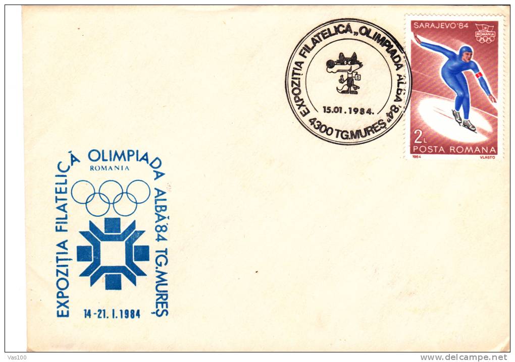 Sarajevo 1984 Special Cover Stamps Oblit Concordante - Romania. - Winter 1984: Sarajevo