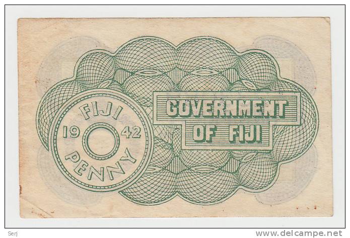 Goverment Of Fiji 1 Penny 1942 VF++ CRISP Banknote P 47 - Fidschi