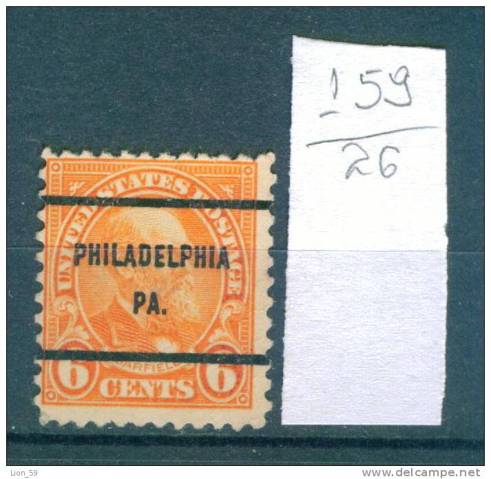 26K159 // PHILADELPHIA PA.  - Commonwealth Pennsylvania - Precancel, Preo, Vorausentwertung,United States Etats-Unis USA - Vorausentwertungen