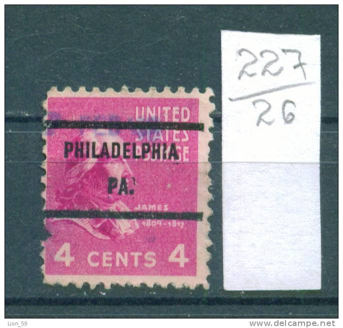 26K227 // PHILADELPHIA PA.  - Commonwealth Pennsylvania - Precancel, Preo, Vorausentwertung,United States Etats-Unis USA - Precancels