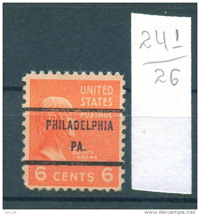 26K241 // PHILADELPHIA PA.  - Commonwealth Pennsylvania - Precancel, Preo, Vorausentwertung,United States Etats-Unis USA - Precancels