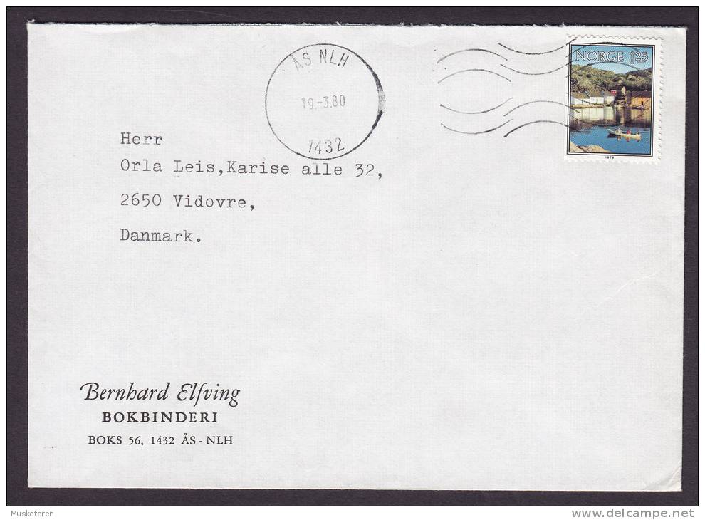 Norway BERNHARD ELFVING Bokbinderi  Deluxe ÅS NLH 1980 Cover To BRØNSHØJ Denmark - Covers & Documents