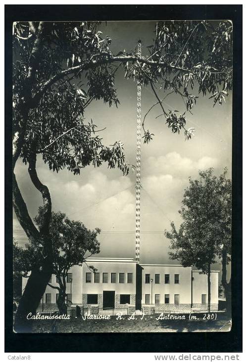 S3180 CARTOLINA POSTALE SICILIA CALTANISSETTA STAZIONE RAI ANTENNA FG. V.  1955 - Caltanissetta