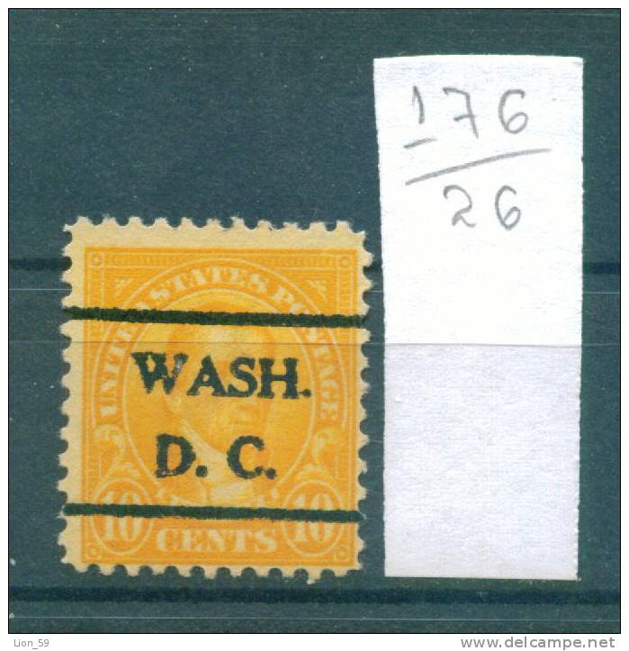 26K176 / WASH. D.C. - Washington District Of Columbia - Precancel, Preo,Vorausentwertung United States Etats-Unis USA - Preobliterati