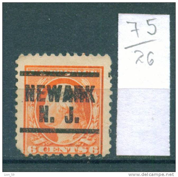 26K75 / NEWARK N.J. - State New Jersey County Essex  -  Precancel, Preo,Vorausentwertung United States Etats-Unis USA - Precancels