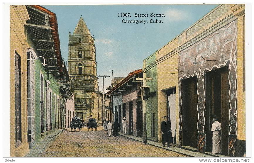 Camaguey 11007  Street Scene Color Harris Bros Havana - Cuba