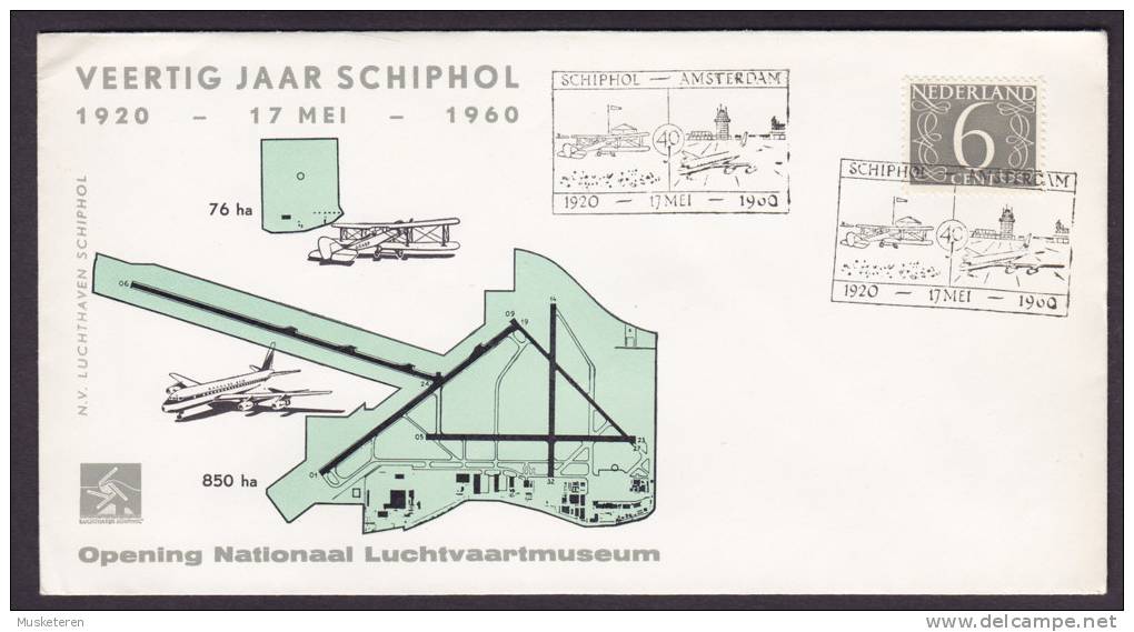 Netherlands SCHIPHOL - AMSTERDAM 1960 Cover Veertig Jaar Schiphol Opening National Luchtvaartmuseum - Cartas & Documentos